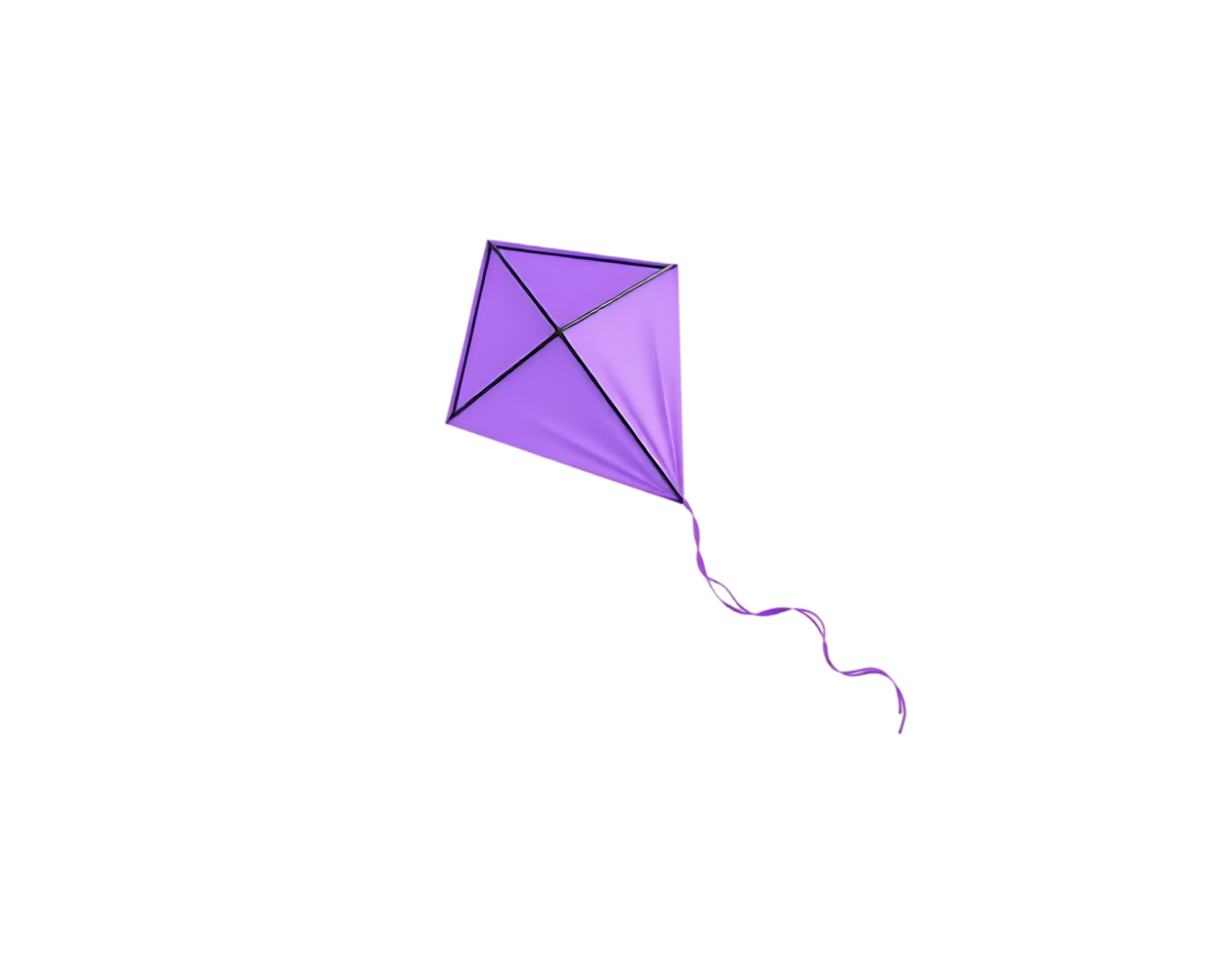 Purple kite flying in the sky png
