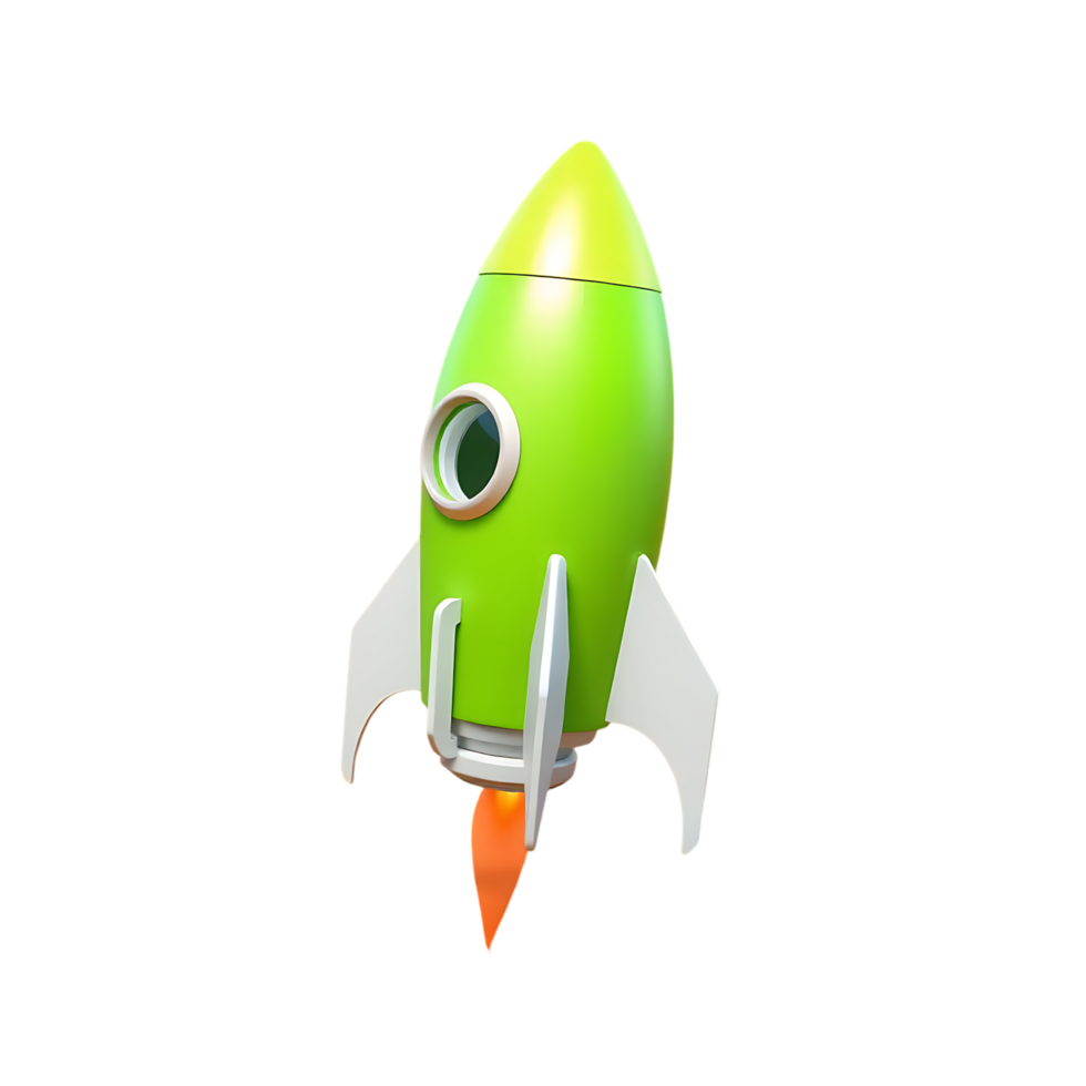 Cartoon Rocket Ship Isolated on Transparent Background png
