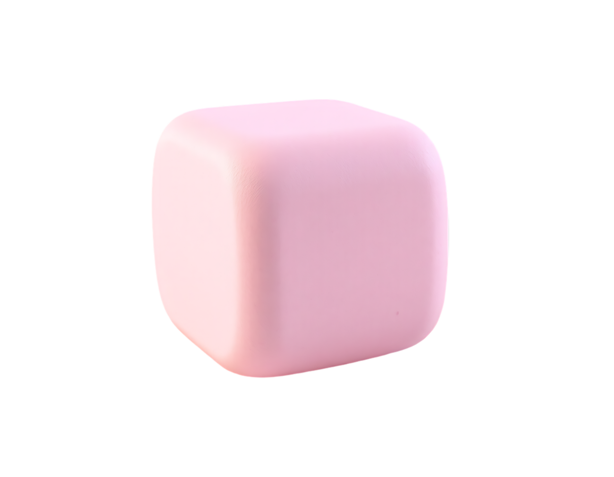 Pink 3D Cube with Rounded Corners png