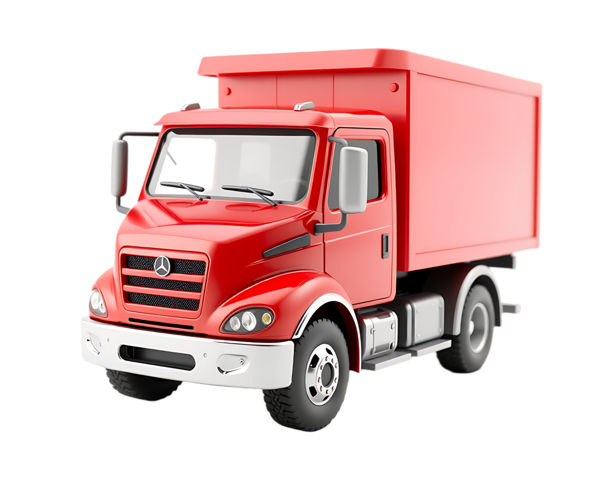 Red Delivery Truck Isolated on Transparent Background png
