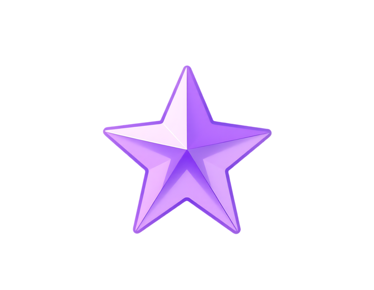 3D Render of a Purple Star on a Transparent Background png