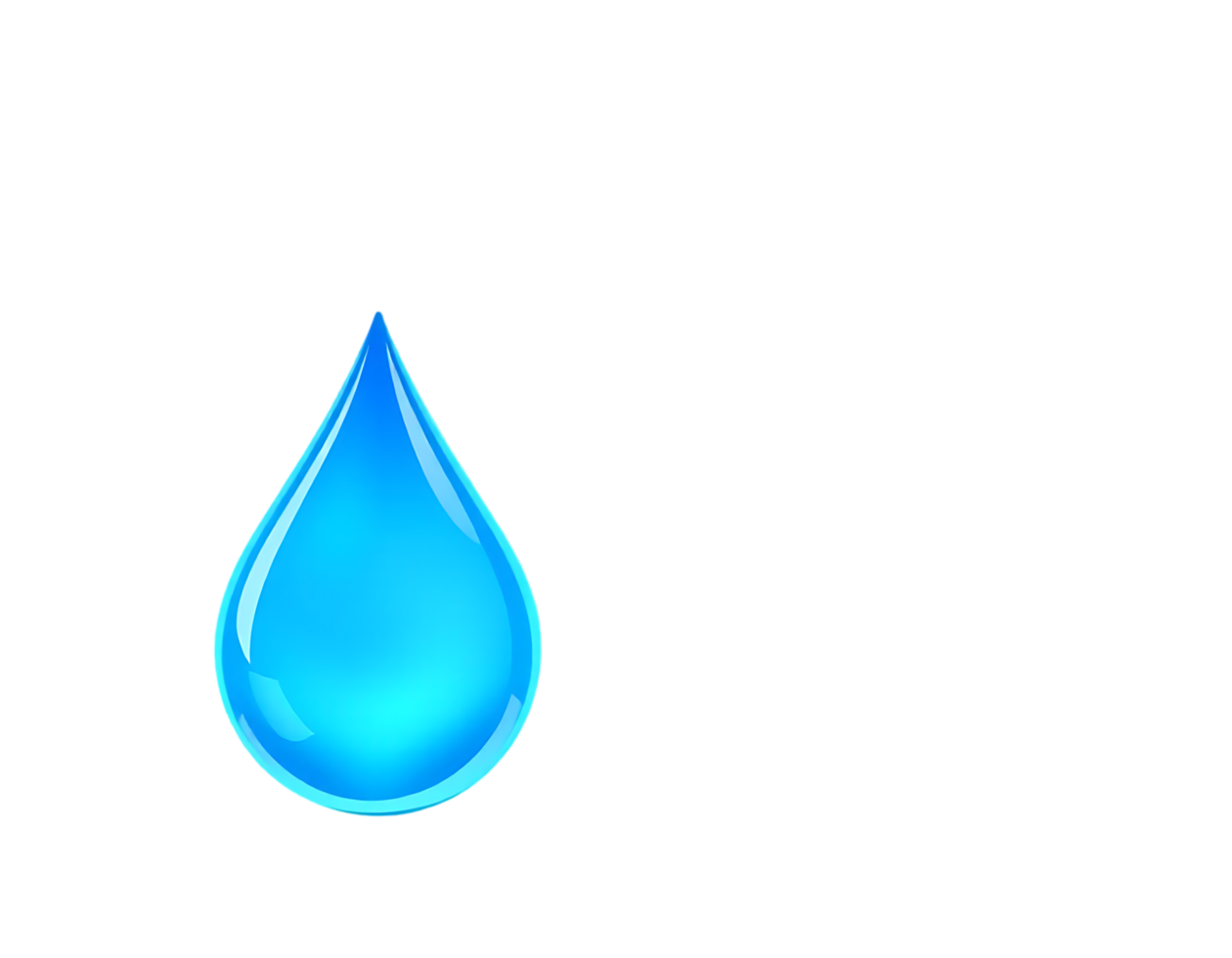 Blue water drop isolated on a transparent background png