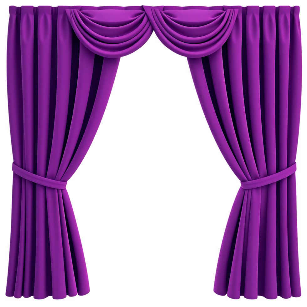 Elegant Purple Curtain with Drapes png
