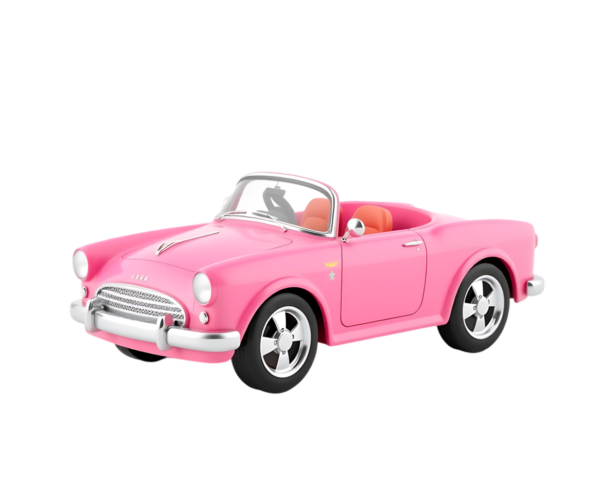 Pink convertible car isolated on transparent background png
