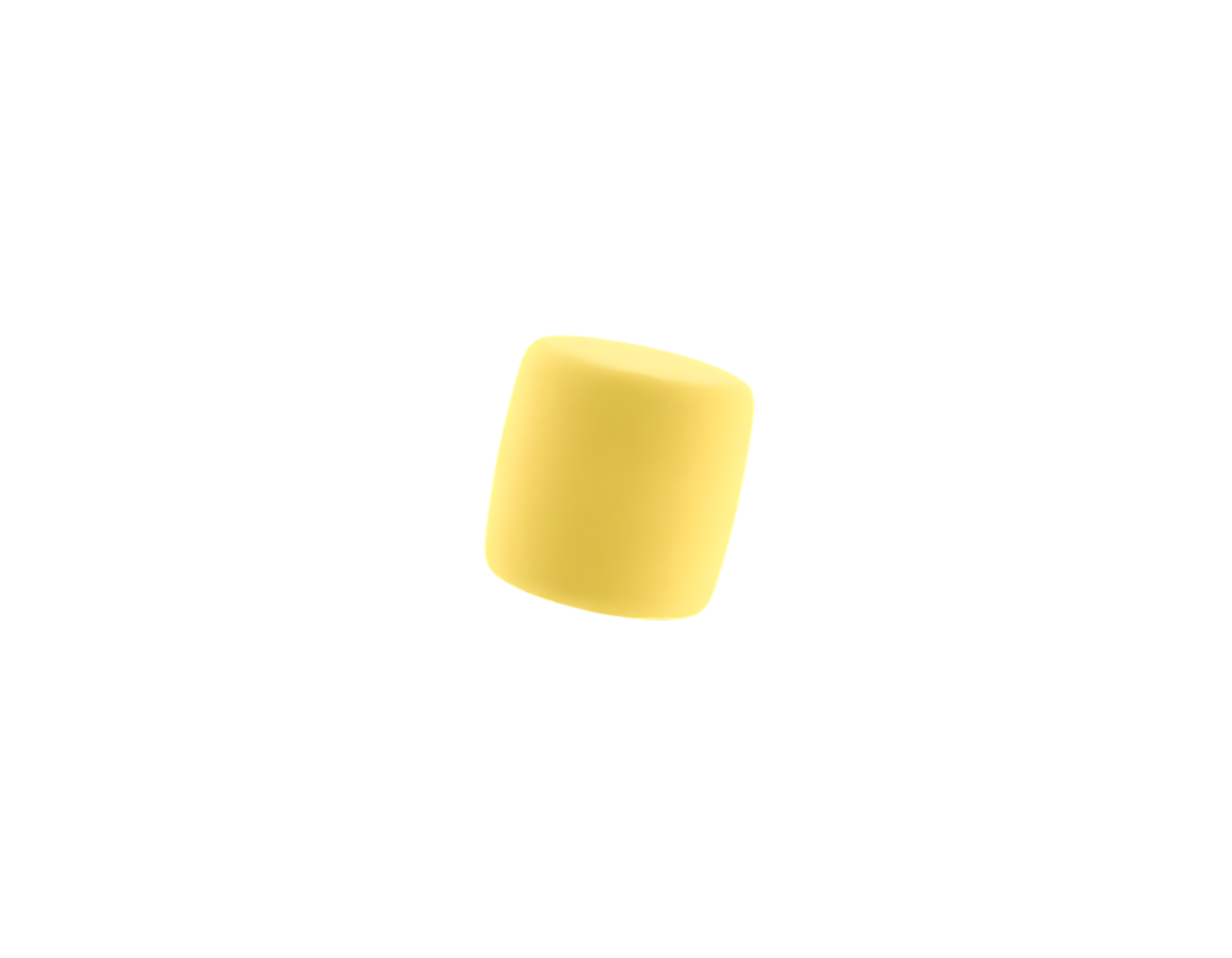 Yellow 3D Cylinder Object Isolated on Transparent Background png