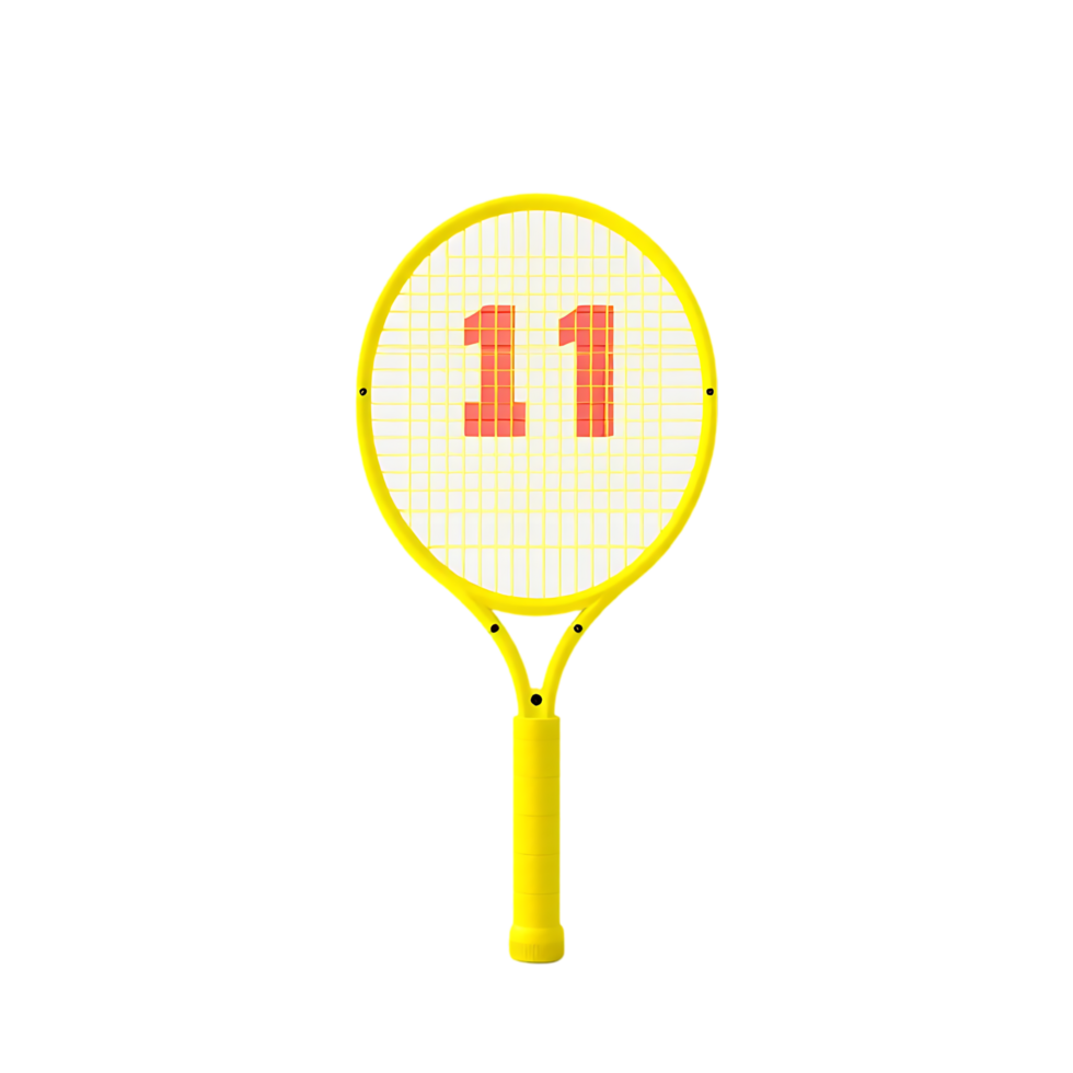 Tennis racket with the number eleven png