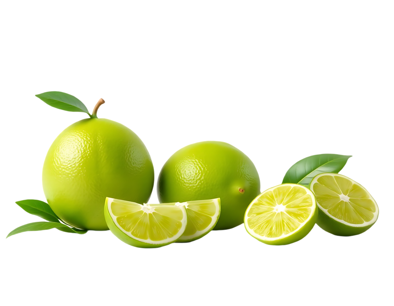 Fresh Limes with Slices - Healthy and Organic Citrus Fruit png