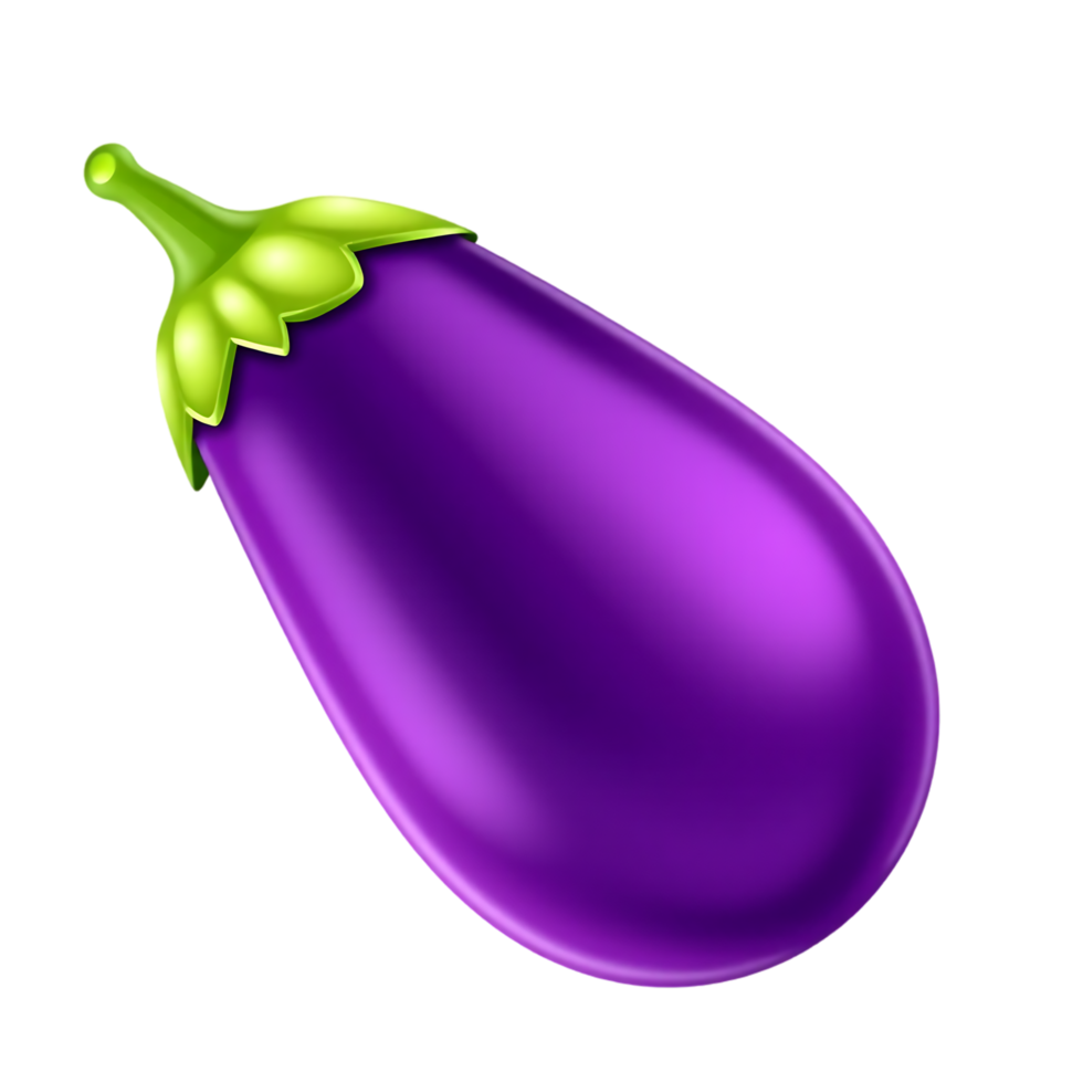 A vibrant, isolated eggplant on a transparent background, perfect for food-related designs. png