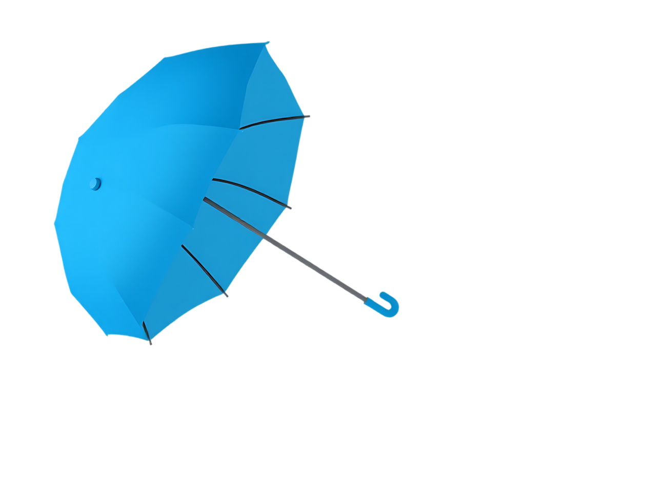 Blue umbrella on a transparent background. png