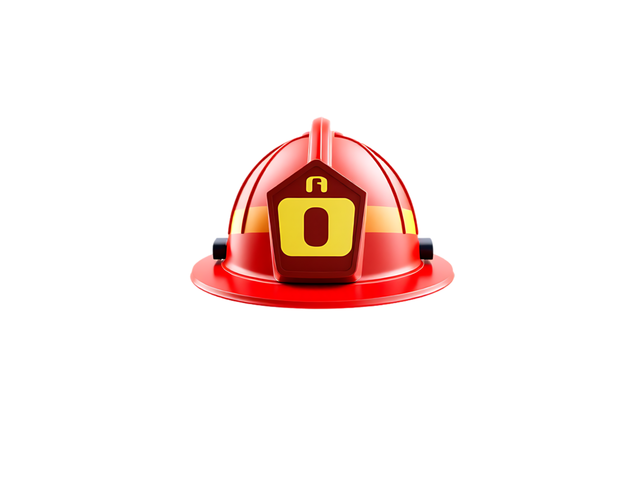 Firefighter's Red Helmet with Number png