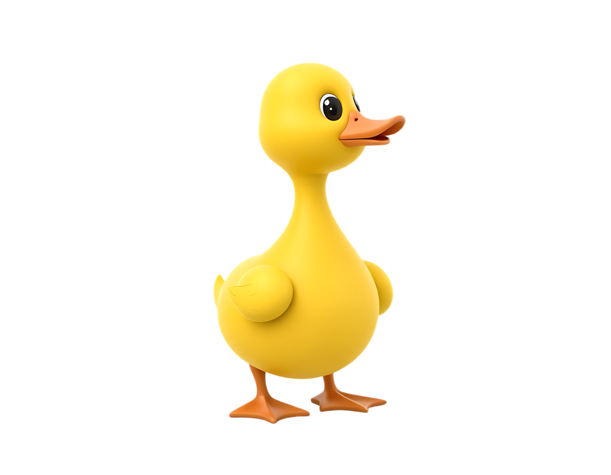 Cute Yellow Cartoon Duckling Illustration png