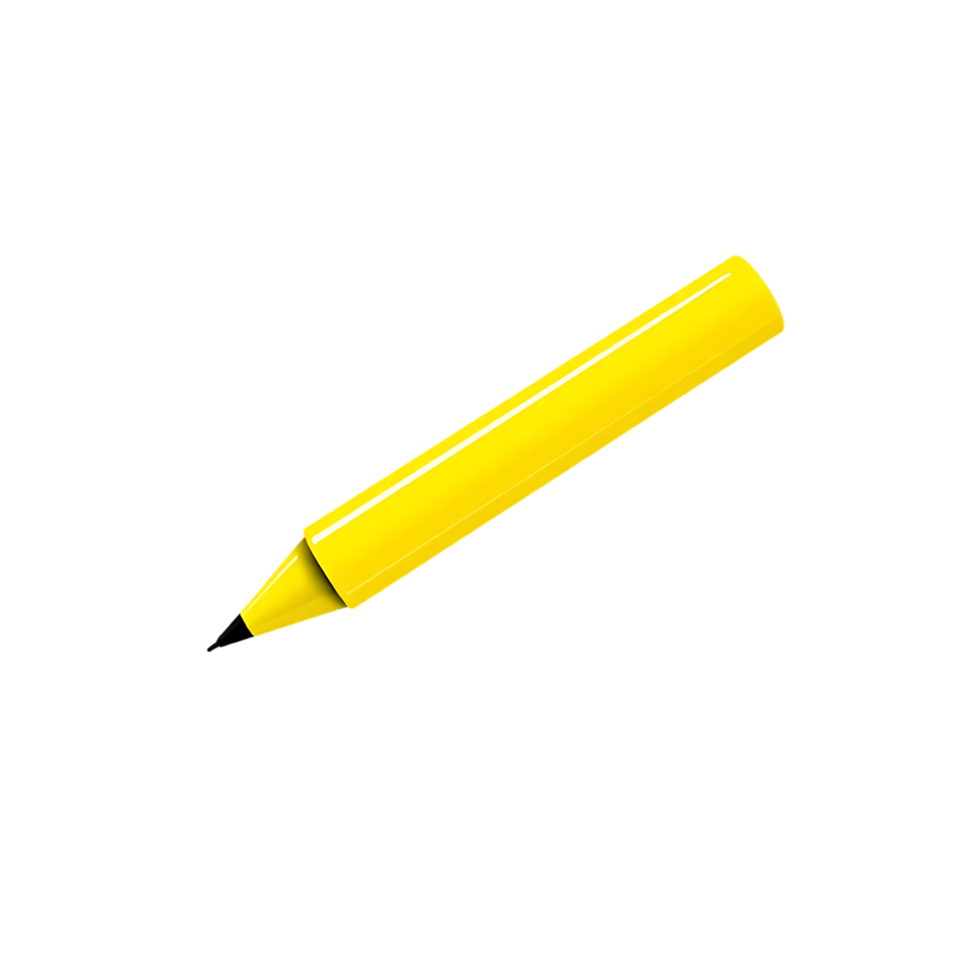 Yellow marker pen isolated on transparent background png