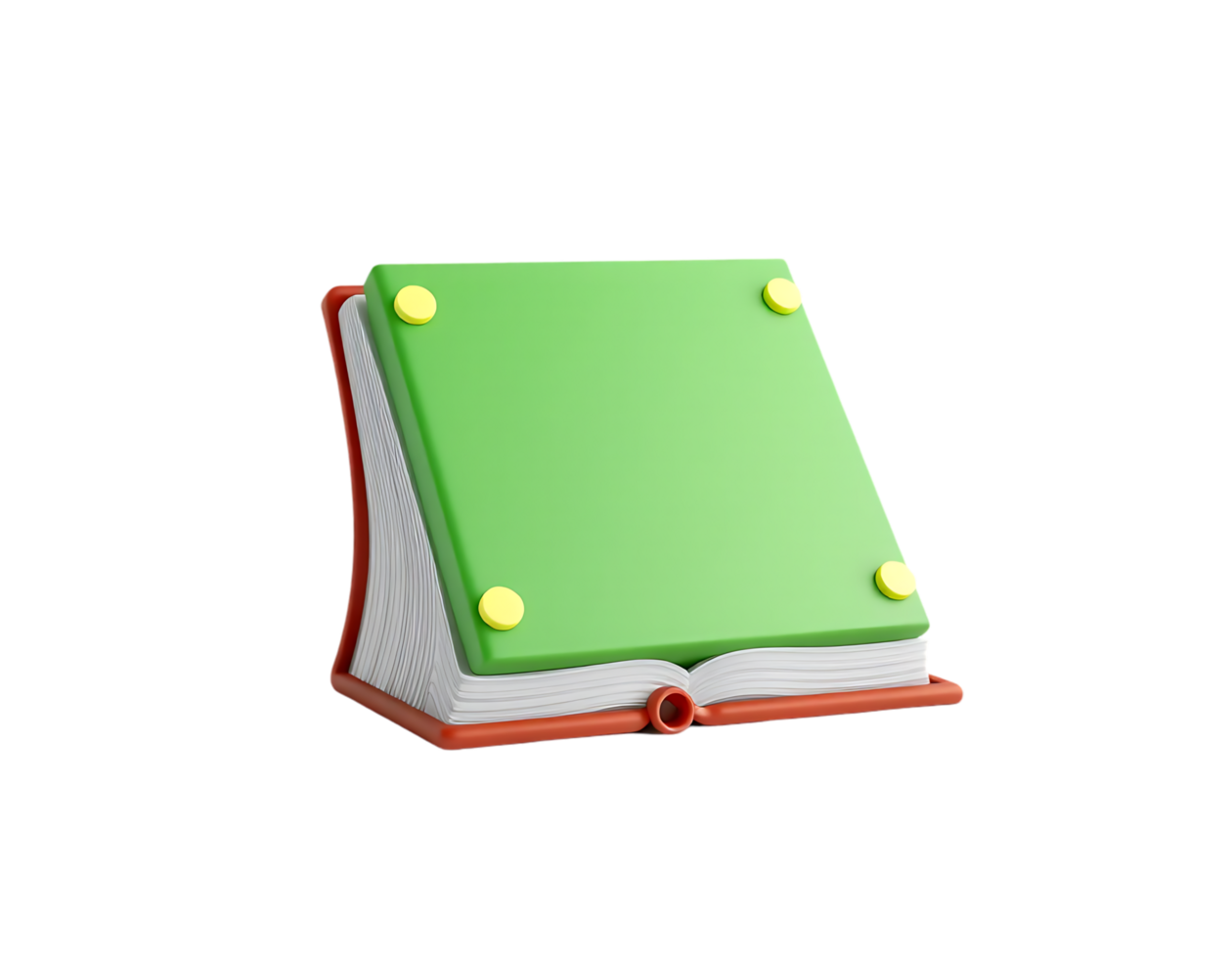 3D render of a green book png