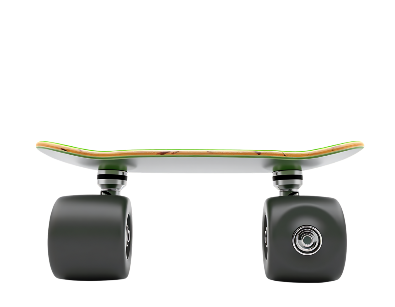 Modern Skateboard with Black Wheels and White Deck png