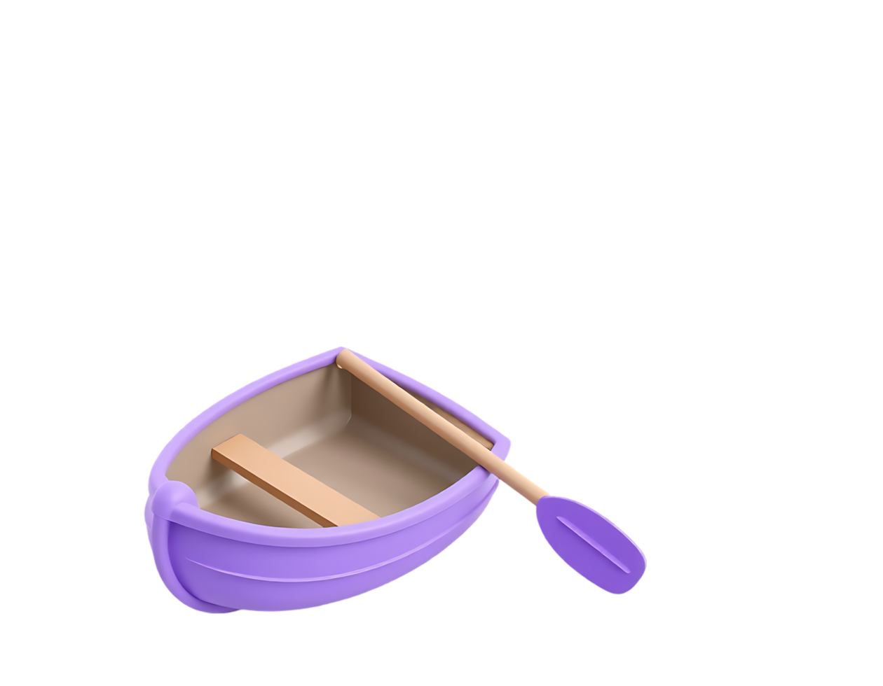 Purple rowboat with a paddle png