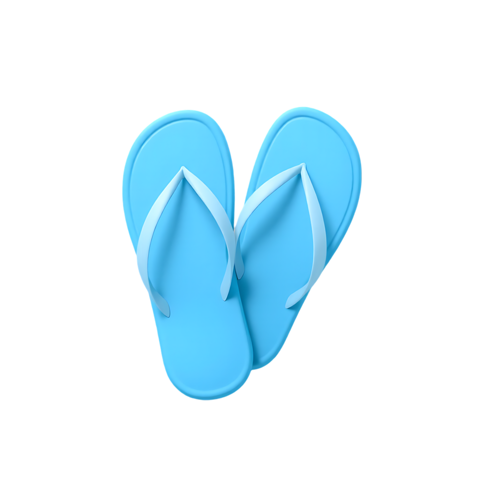 Pair of blue flip-flops isolated on a transparent background png