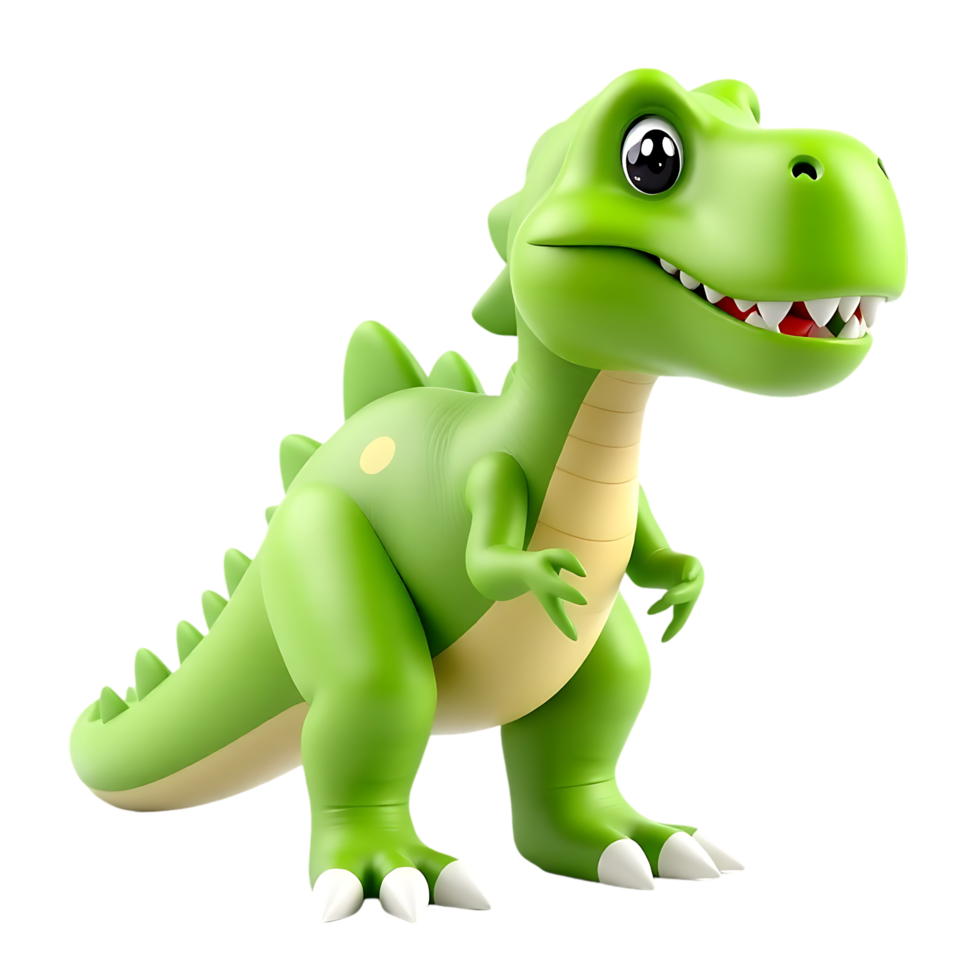 Cute cartoon dinosaur character isolated on a transparent background png