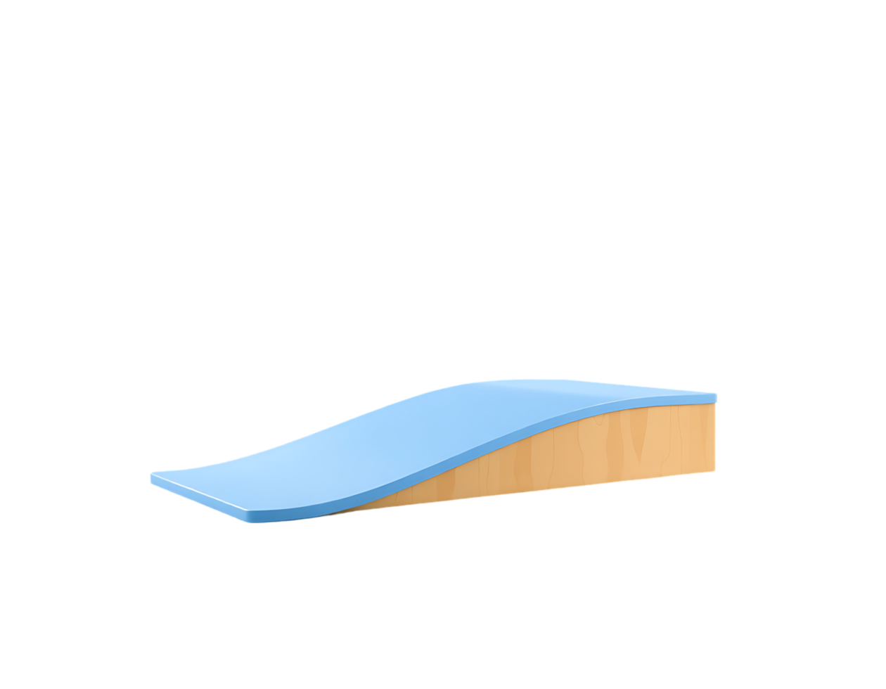 3D Render of a Blue and Wooden Skate Ramp png