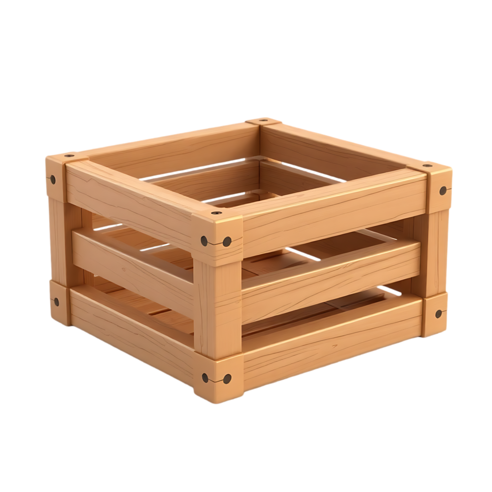 Wooden Crate - Isolated on Transparent Background png