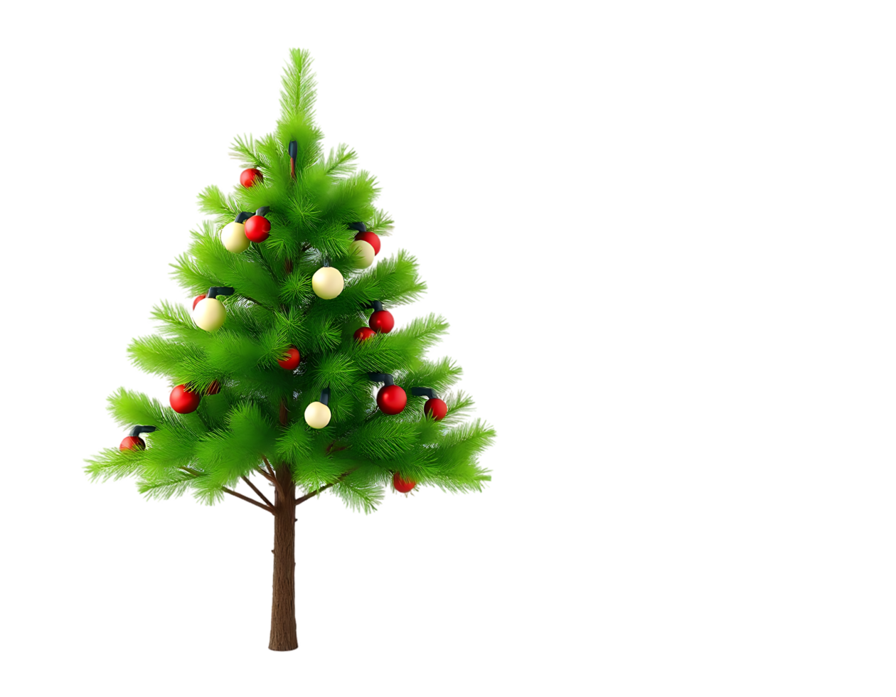 Christmas tree with ornaments isolated on transparent background png
