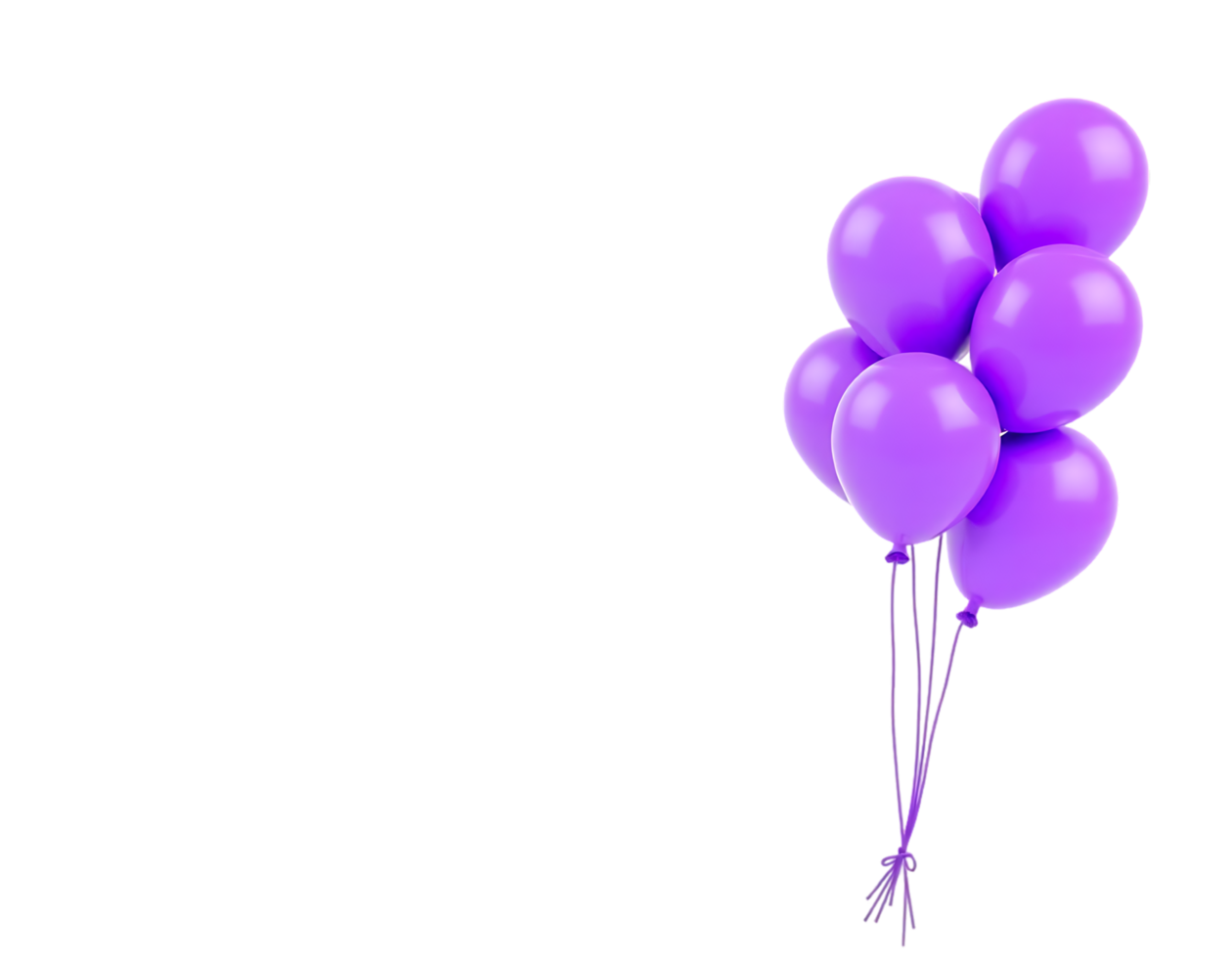 A bunch of purple balloons on transparent background. png