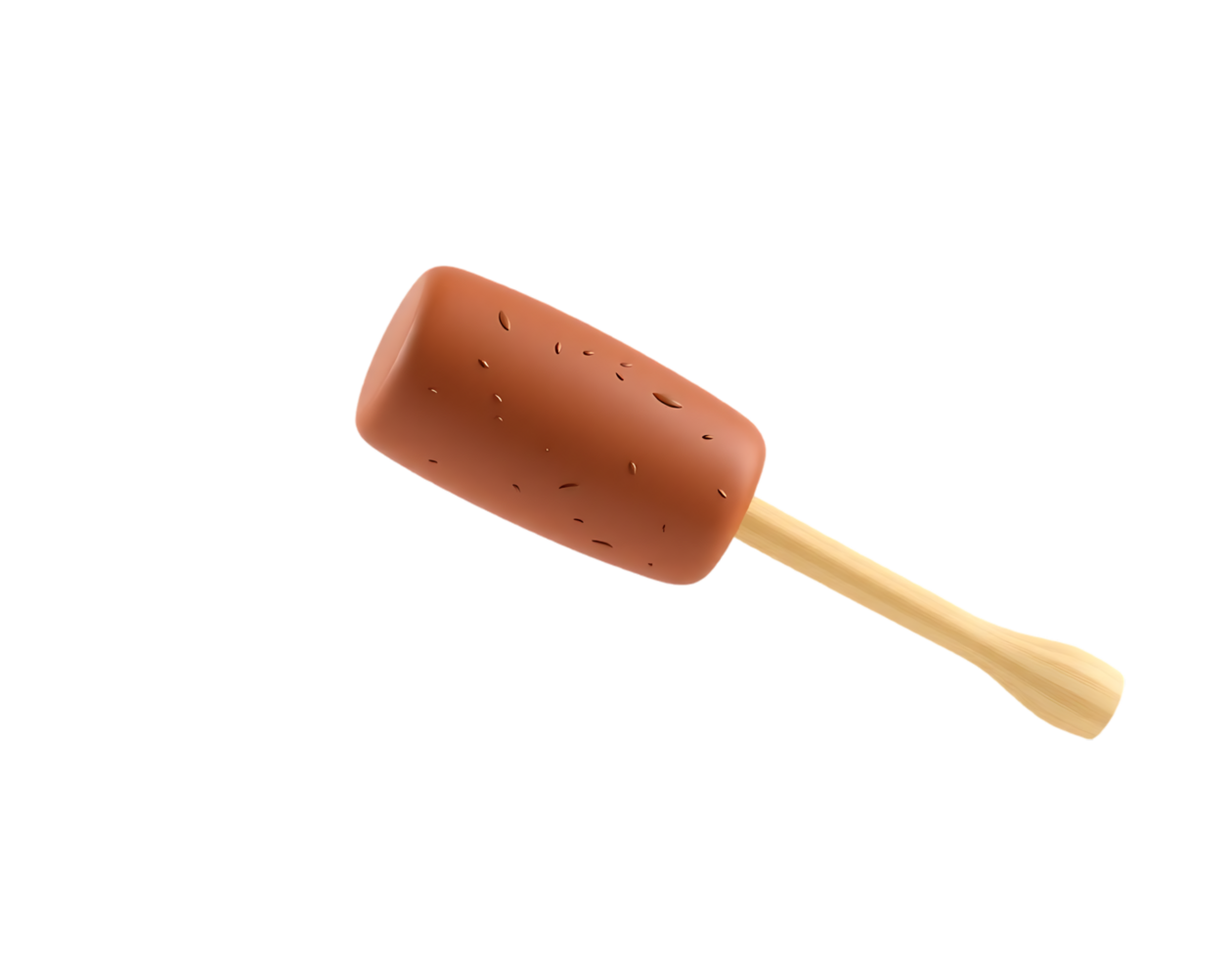 Chocolate popsicle on a wooden stick png