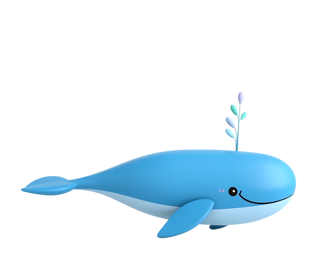 Cute Blue Whale Cartoon Illustration png