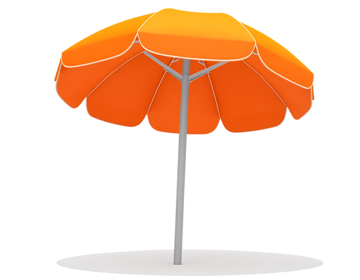 Orange Beach Umbrella with White Trim for Summer Shade png