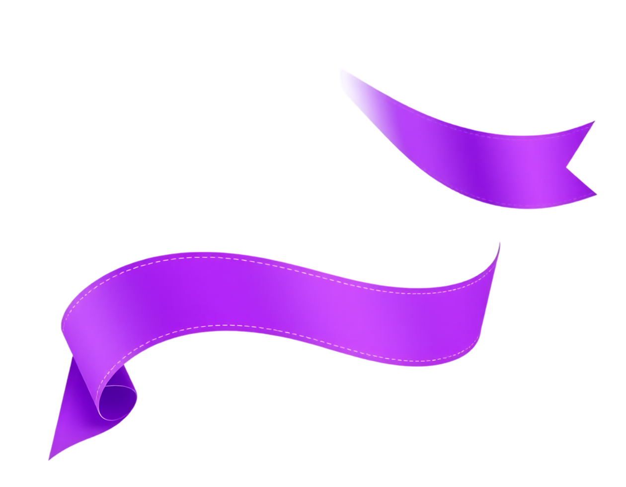 Purple ribbon elements for design png