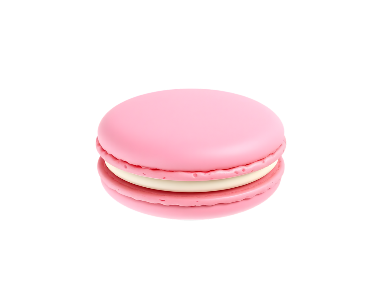 Pink macaron with cream filling isolated on white background png