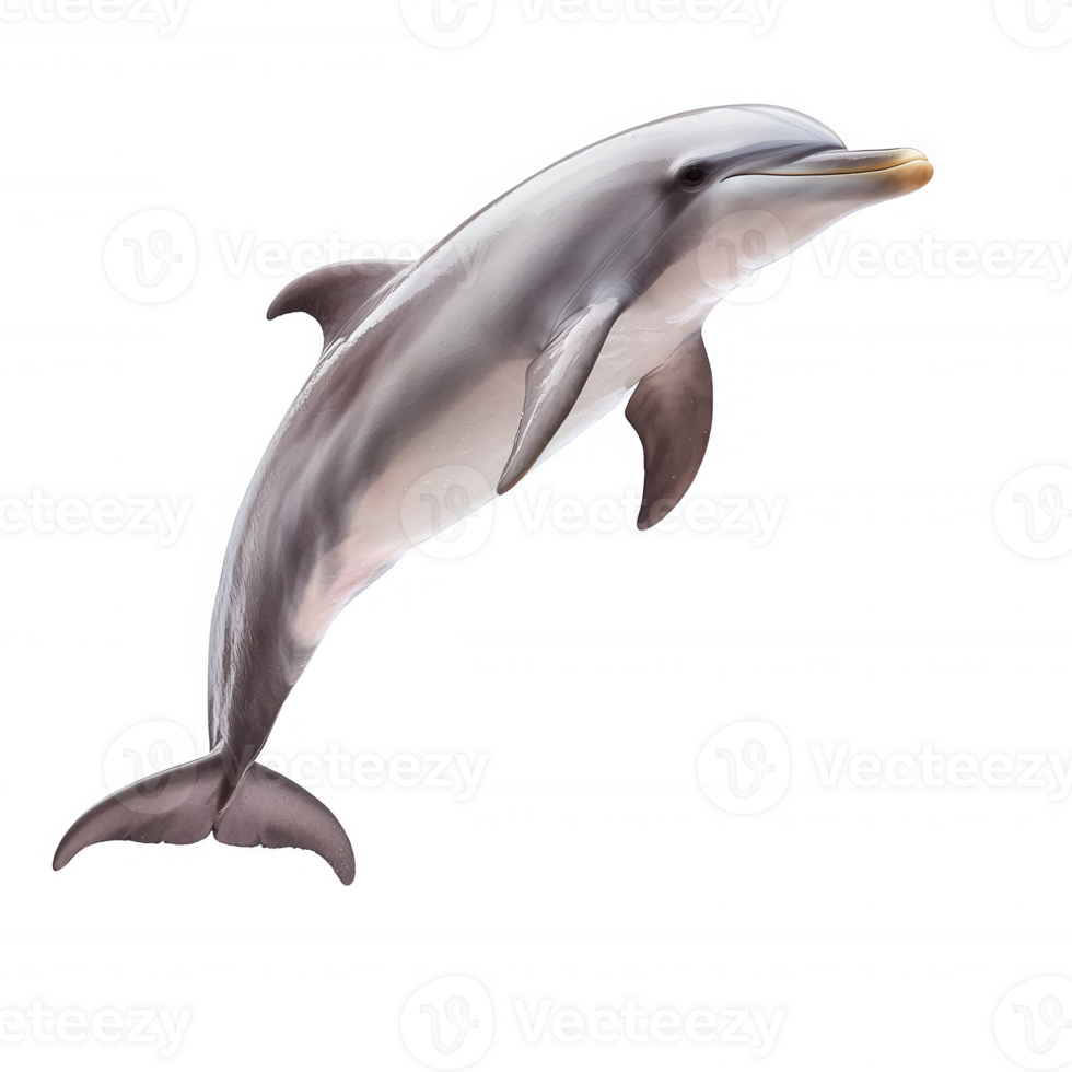 A majestic dolphin leaping gracefully above the water, showcasing its elegance and playful nature. An embodiment of marine life beauty, perfect for wildlife-themed projects. png
