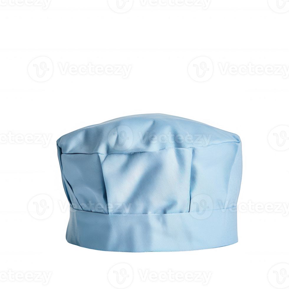 A light blue chef hat, perfect for culinary professionals, featuring a classic design and stylish appearance. Ideal for cooking, baking, or any food-related activity. png