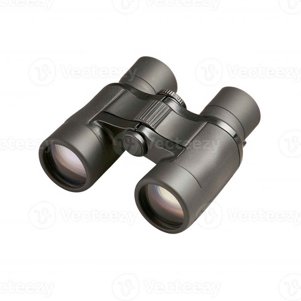 A pair of high-quality binoculars designed for outdoor exploration and nature observation, showcasing precision optics and a sleek, ergonomic design. png