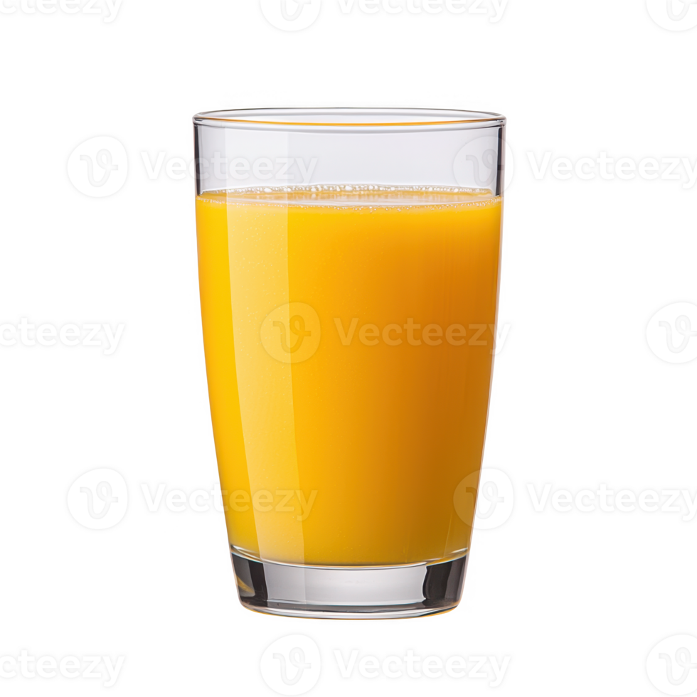 A refreshing glass of orange juice filled to the brim, showcasing its vibrant golden color inspiring health and vitality. png
