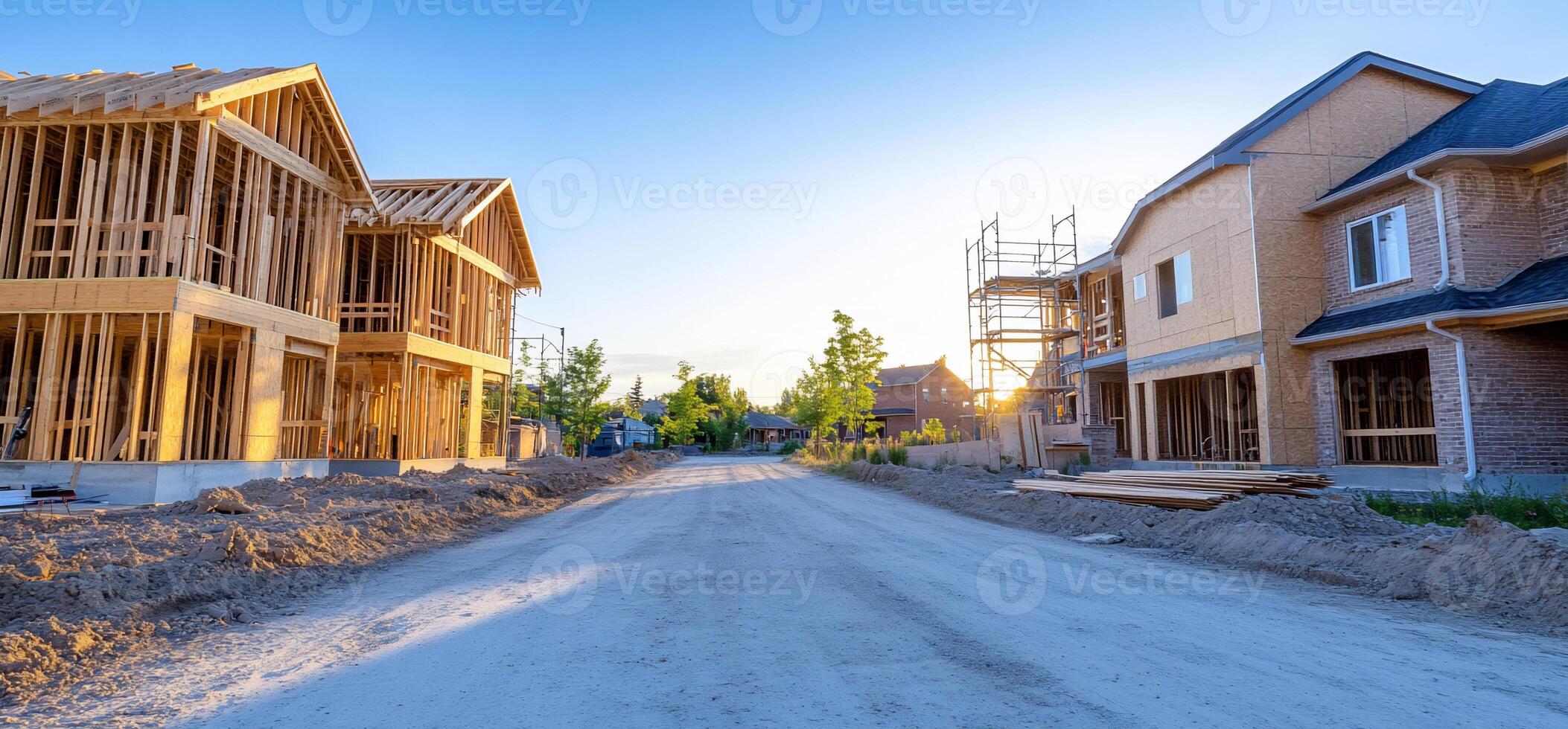 A street with houses under construction photo