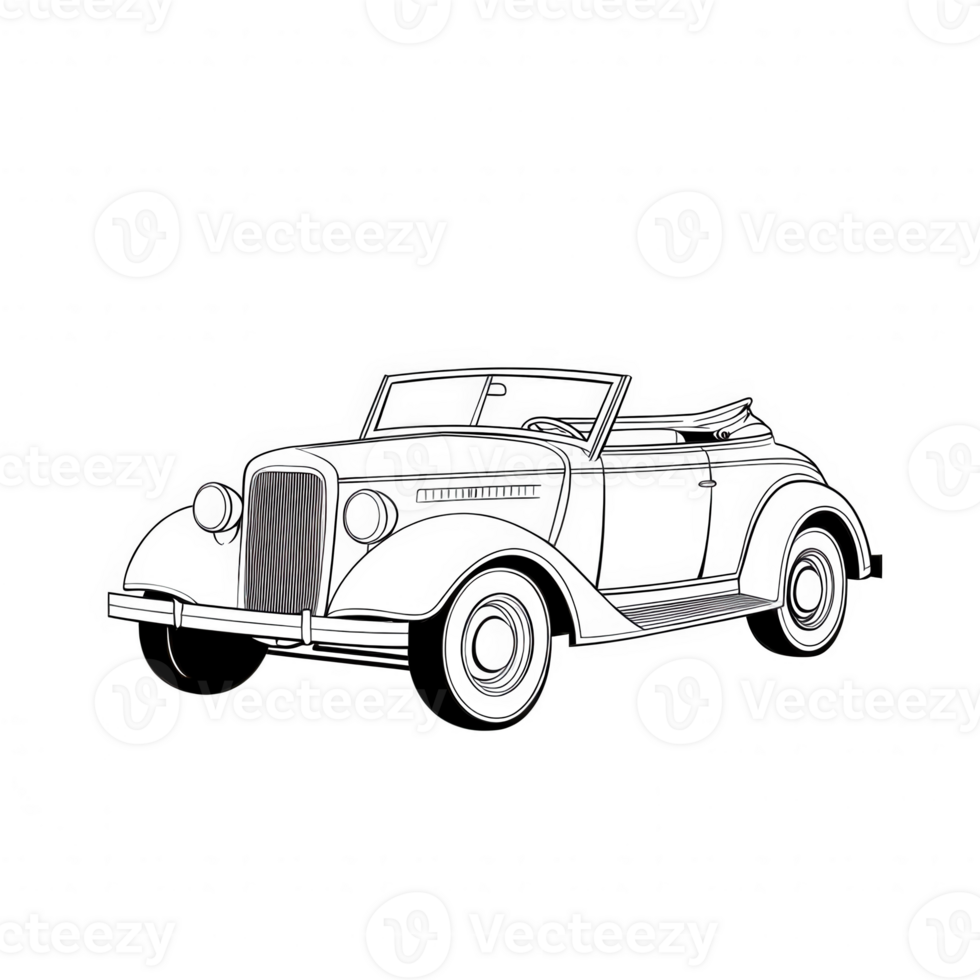 Classic vintage car on a white isolate background, showcasing retro design and nostalgia, perfect for automotive enthusiasts and collectors. png