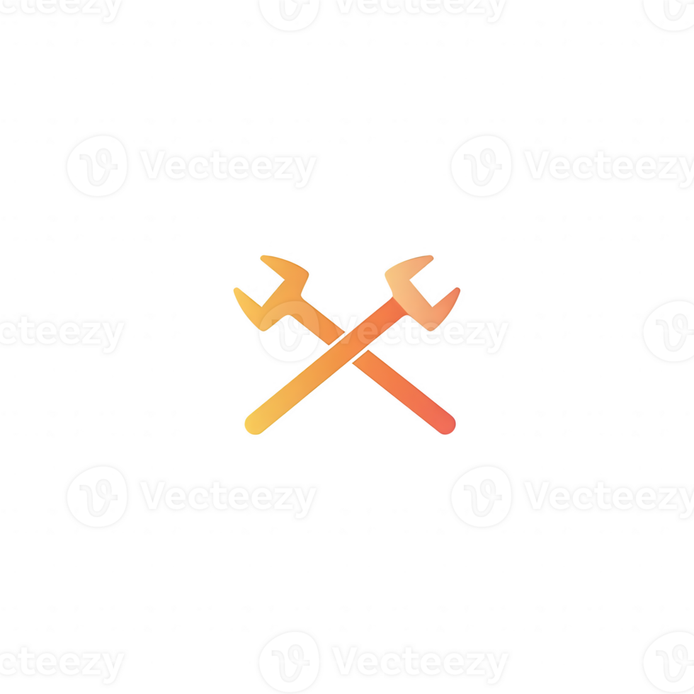 Crossed wrenches in a modern, minimalist style, ideal for depicting tools and repair work on a clean background. png