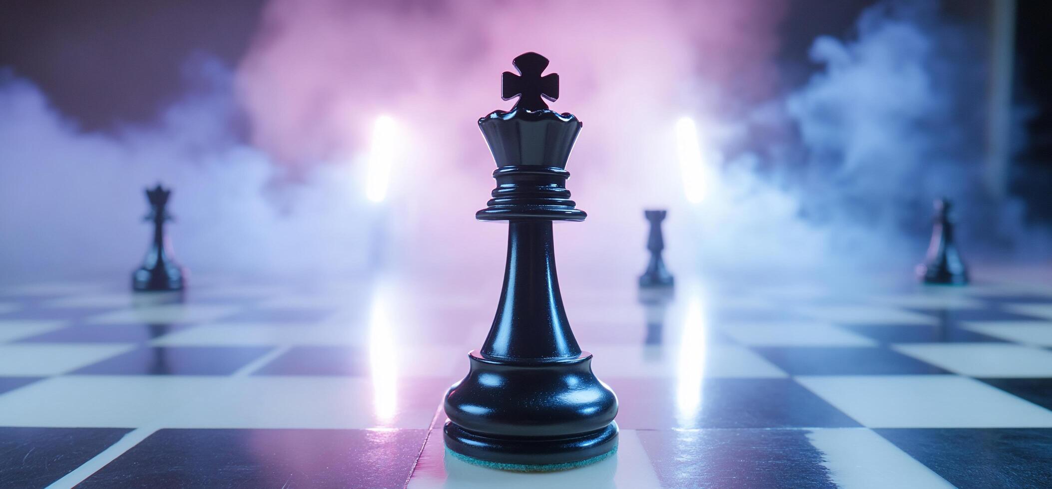A chess board with smoke coming out of it photo