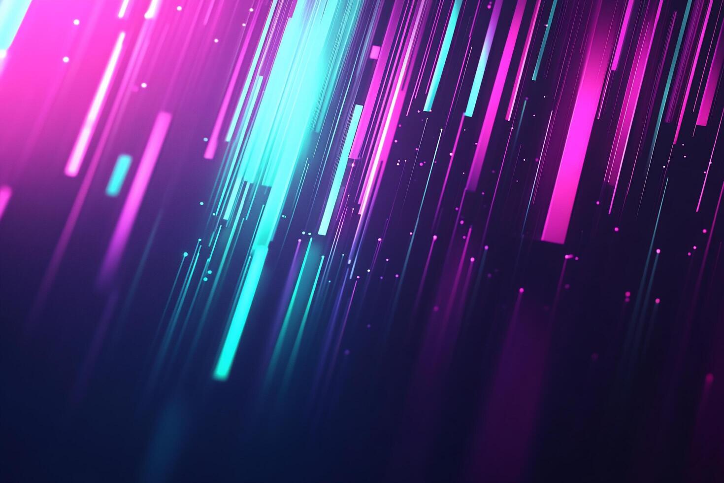Abstract neon pink and blue lines on a dark background photo