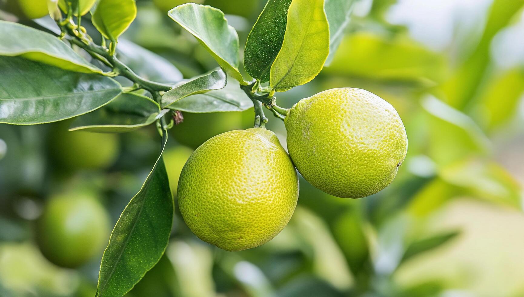 A tree with two lemons on it photo