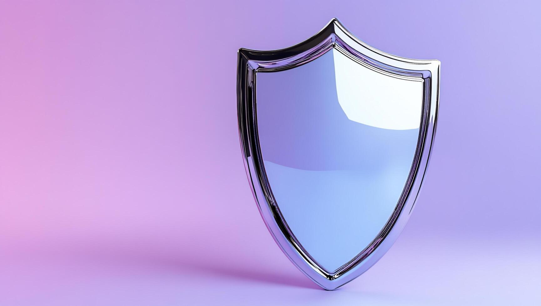 A shield on a pink and blue background photo