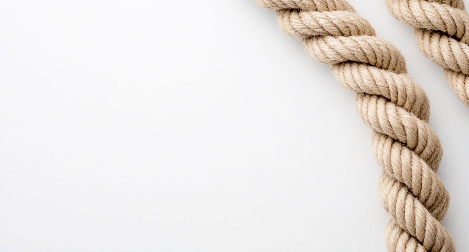 A close-up of twisted rope against a plain background. photo