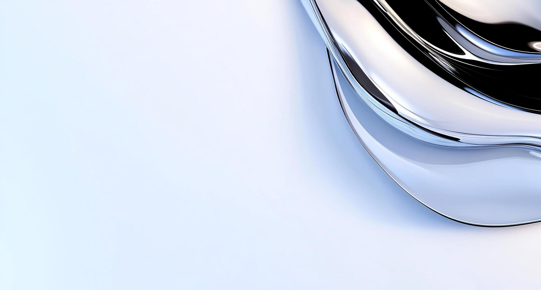 Abstract metallic shape on a minimalist background. photo