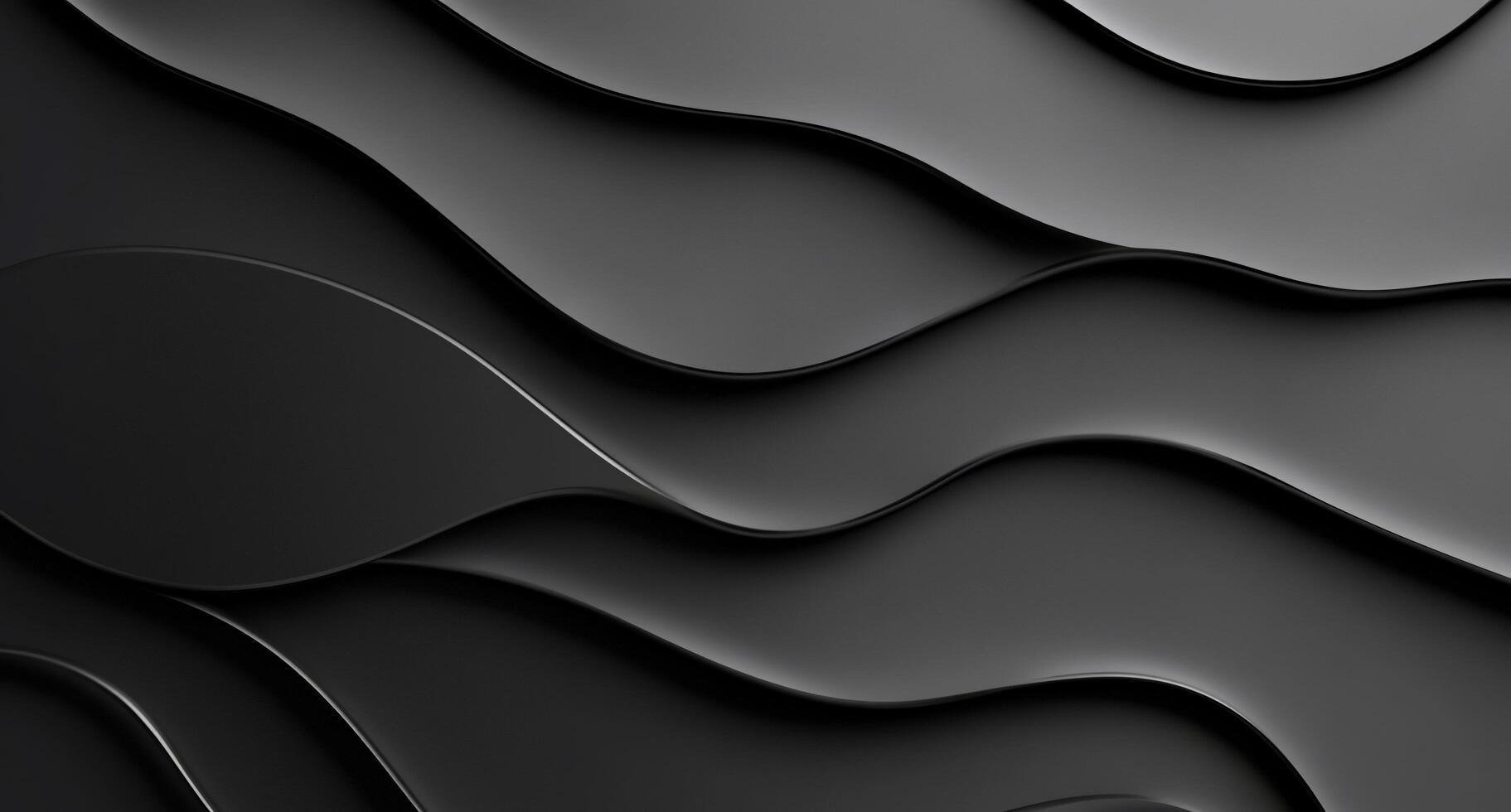 Abstract black waves creating a smooth, textured background. photo
