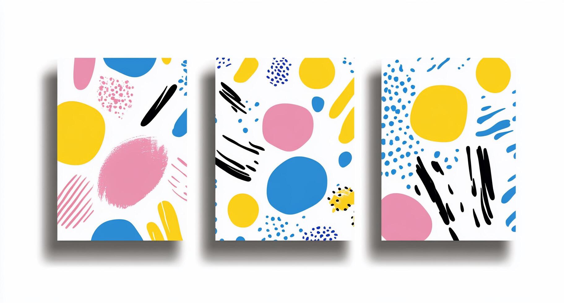 Abstract patterns with colorful shapes and textures for design use. photo