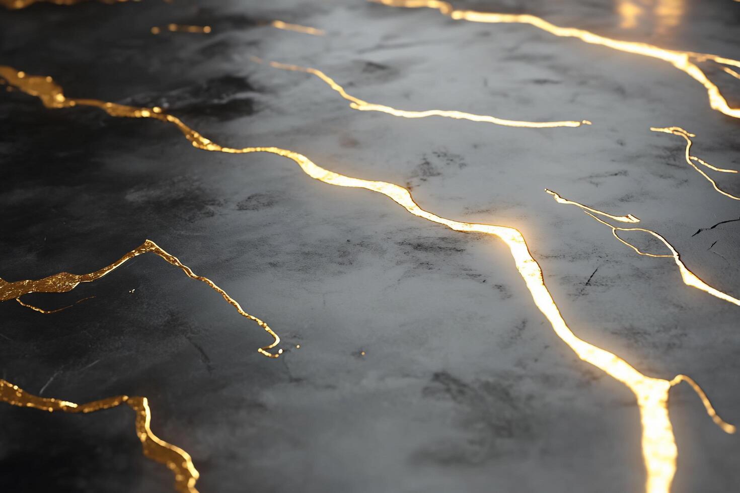 Abstract image of a textured surface with glowing cracks. photo