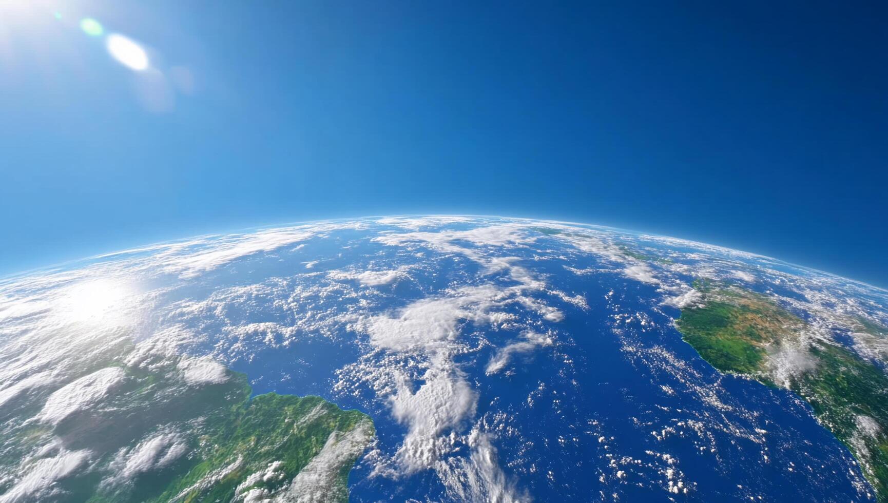 A view of Earth from space, showcasing clouds and oceans. photo