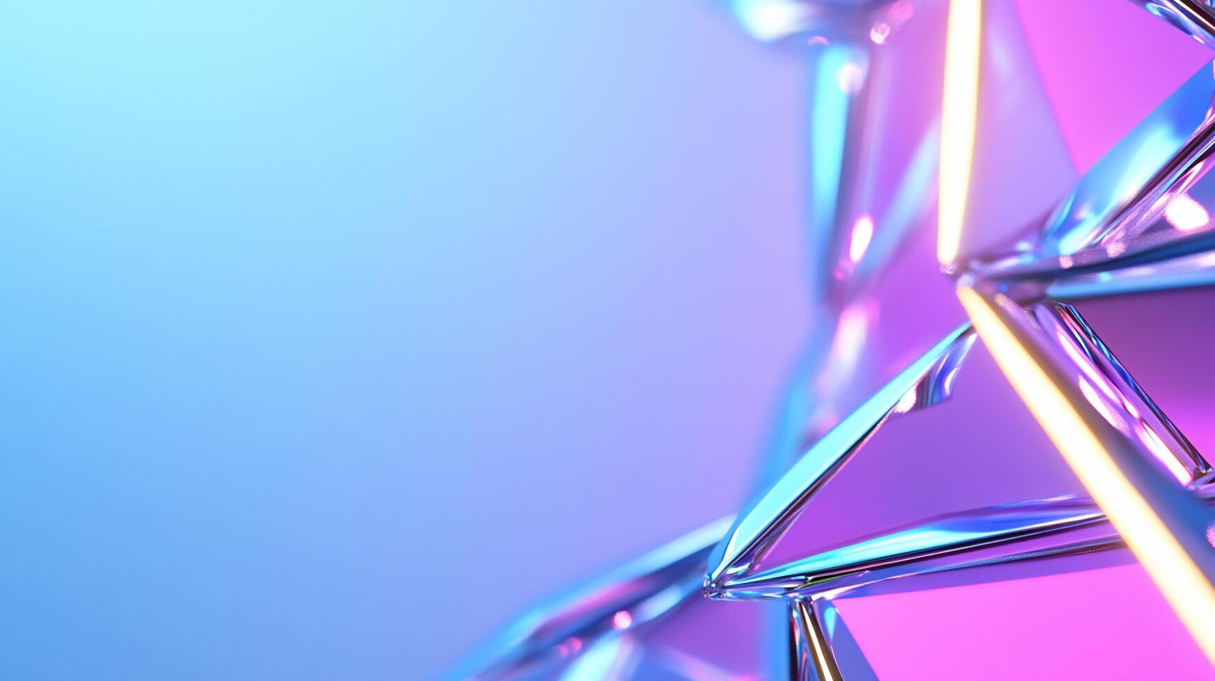Abstract geometric shapes with vibrant colors and lighting effects. photo