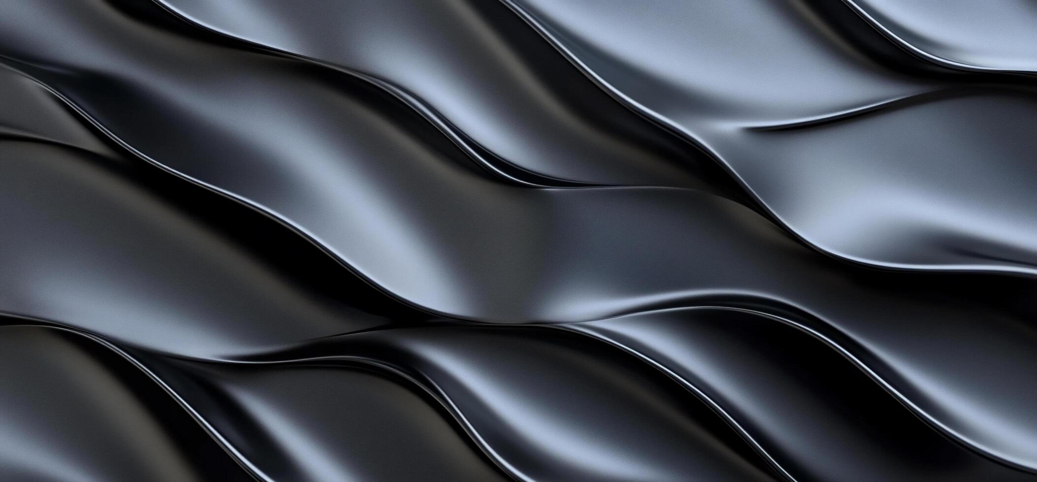 Abstract waves of smooth black material creating a dynamic texture. photo