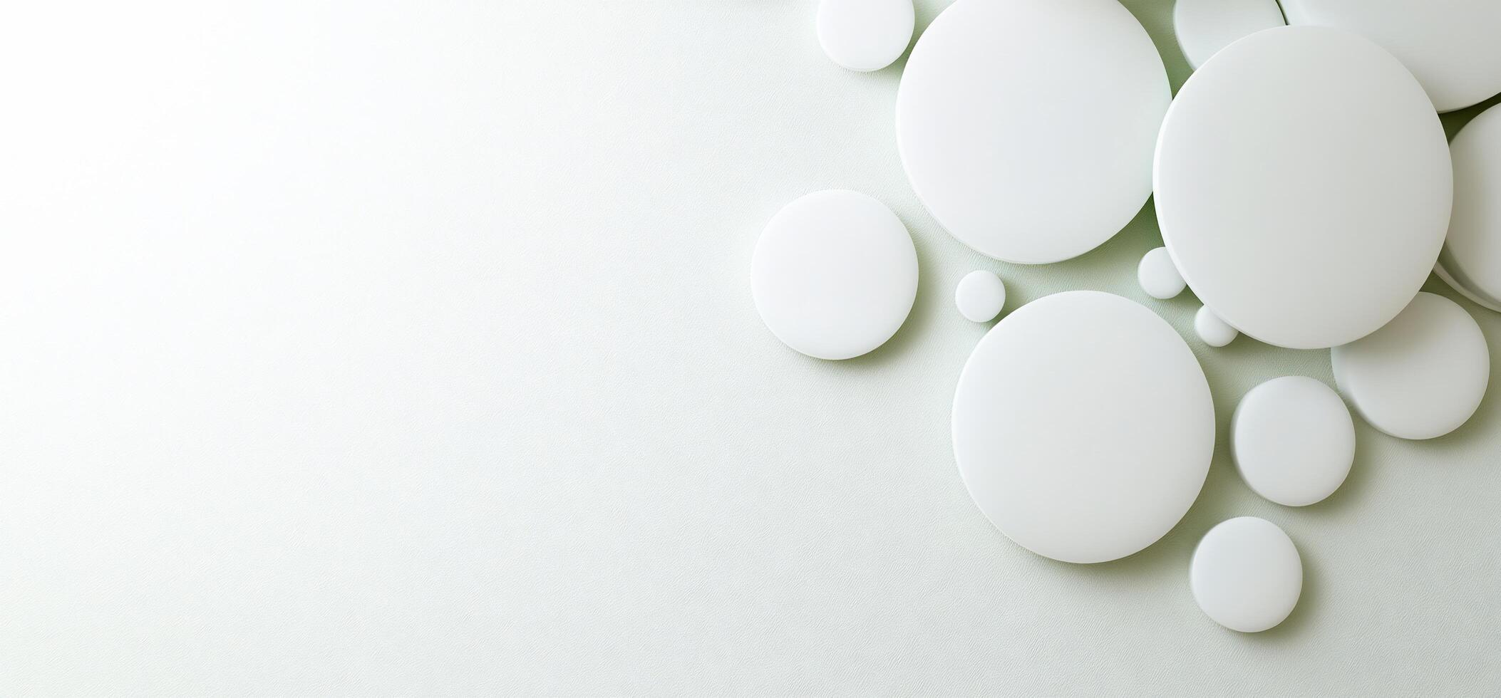 A collection of smooth, white circular shapes on a light background. photo